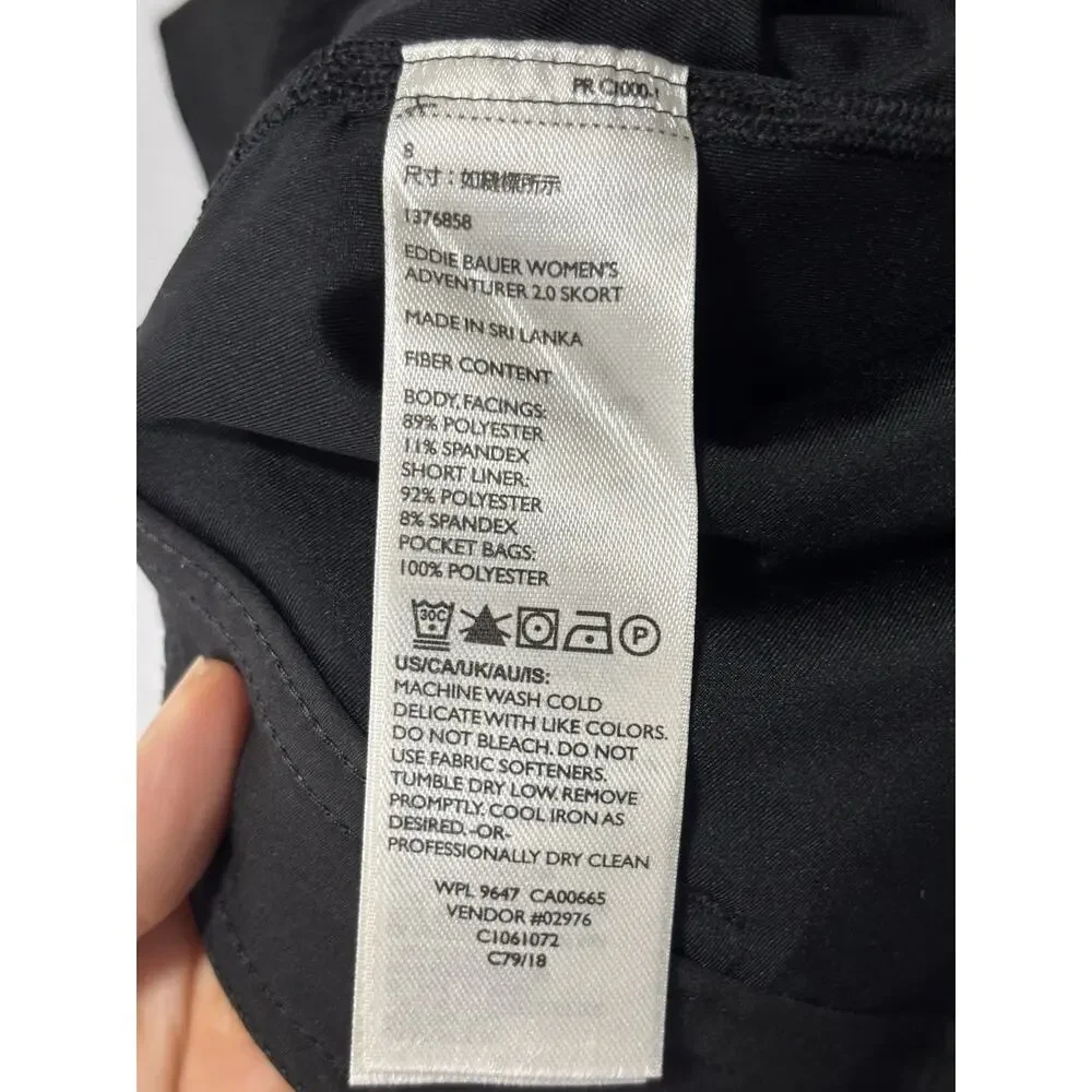 Eddie Bauer Womens 8 Black Skort Hiking Active Athleisure Golf Outdoors Gorpcore